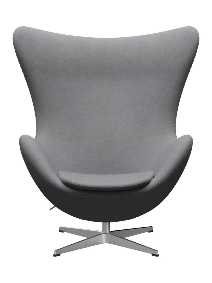 Fritz Hansen 3316 Ægget af Arne Jacobsen læder> Loungestole|Lænestole