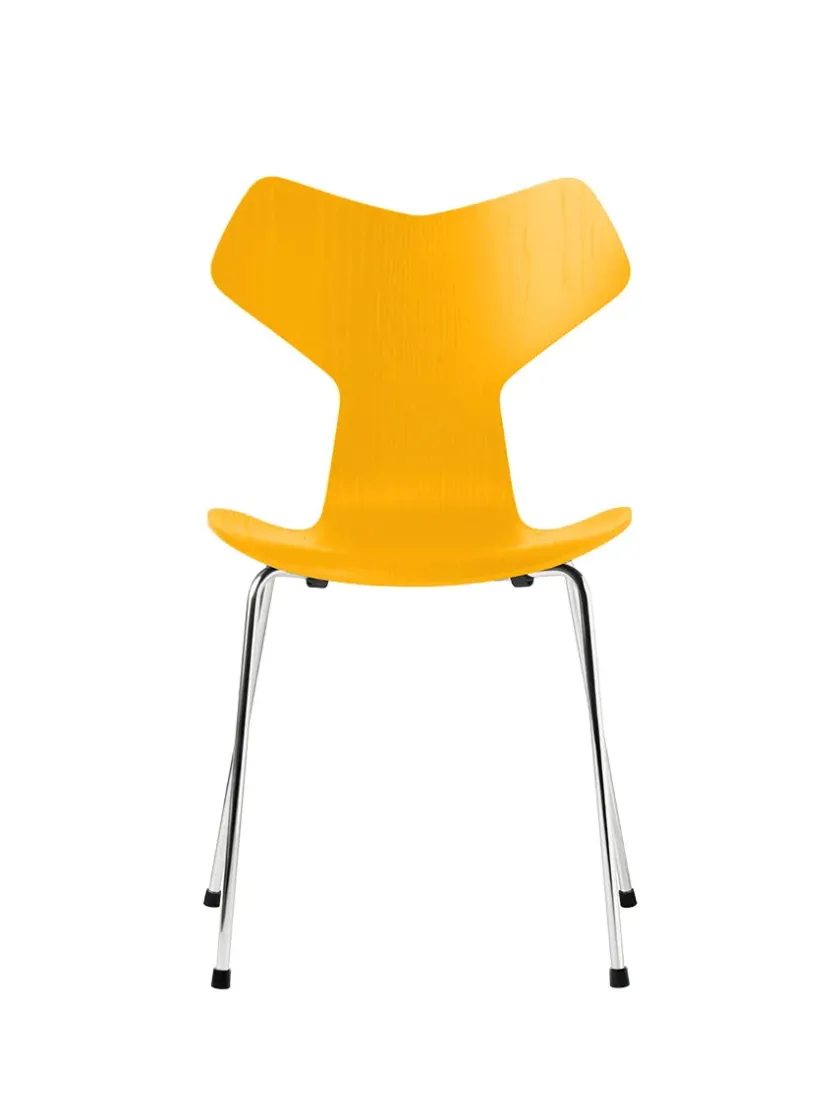 Fritz Hansen 3130 Grand Prix stol i farvet ask af Arne Jacobsen> Spisebordsstole