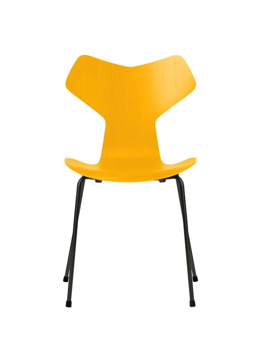 Fritz Hansen 3130 Grand Prix stol i farvet ask af Arne Jacobsen> Spisebordsstole
