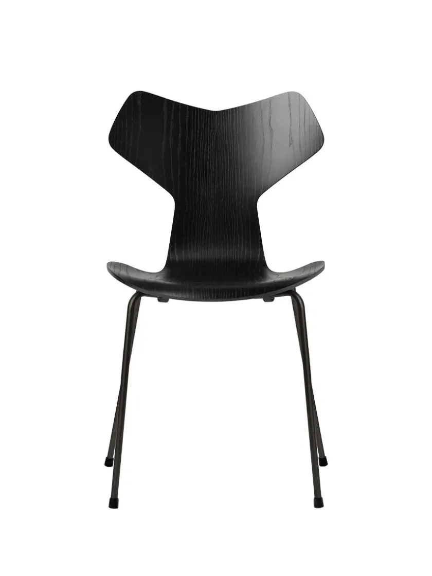 Fritz Hansen 3130 Grand Prix stol i farvet ask af Arne Jacobsen> Spisebordsstole