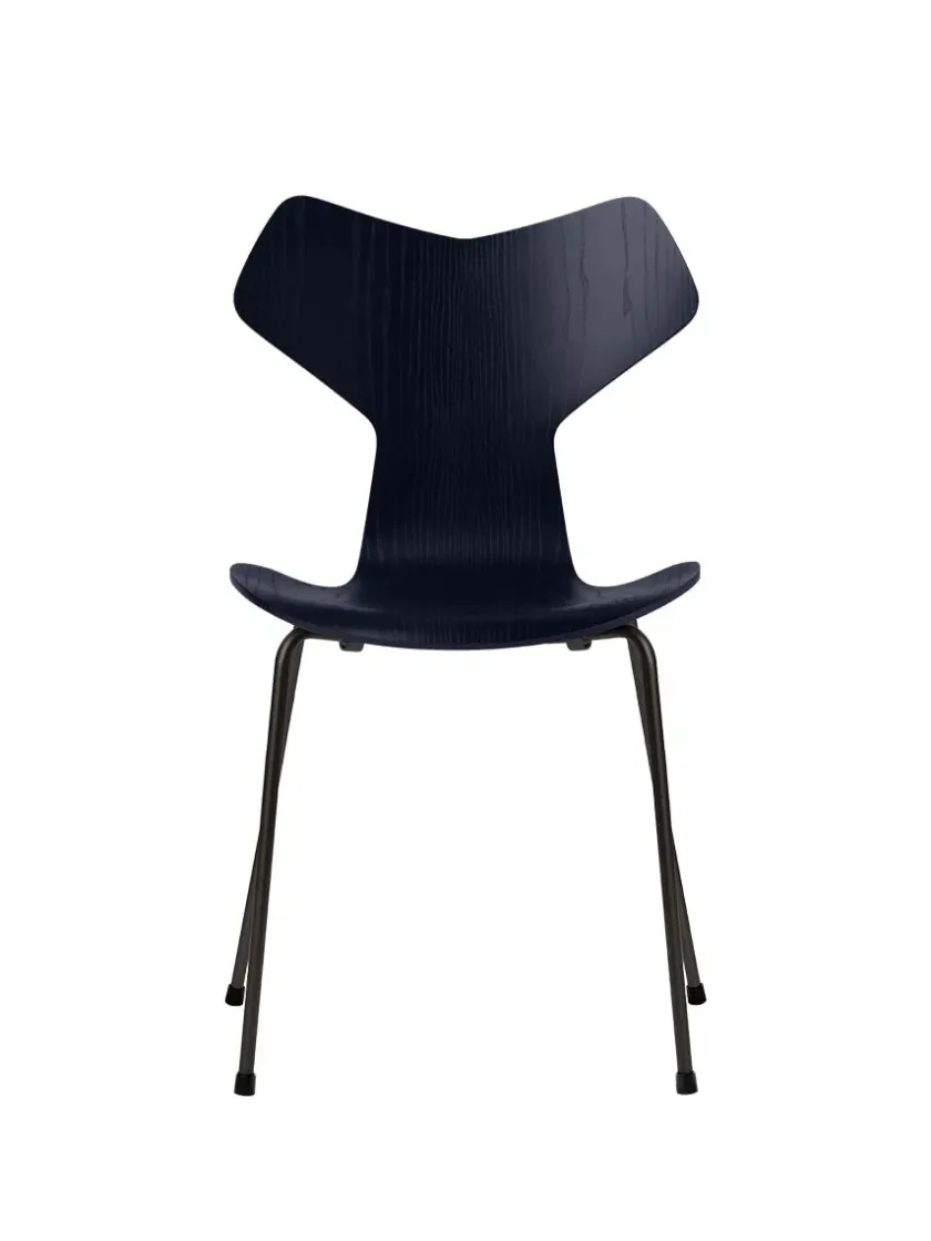 Fritz Hansen 3130 Grand Prix stol i farvet ask af Arne Jacobsen> Spisebordsstole