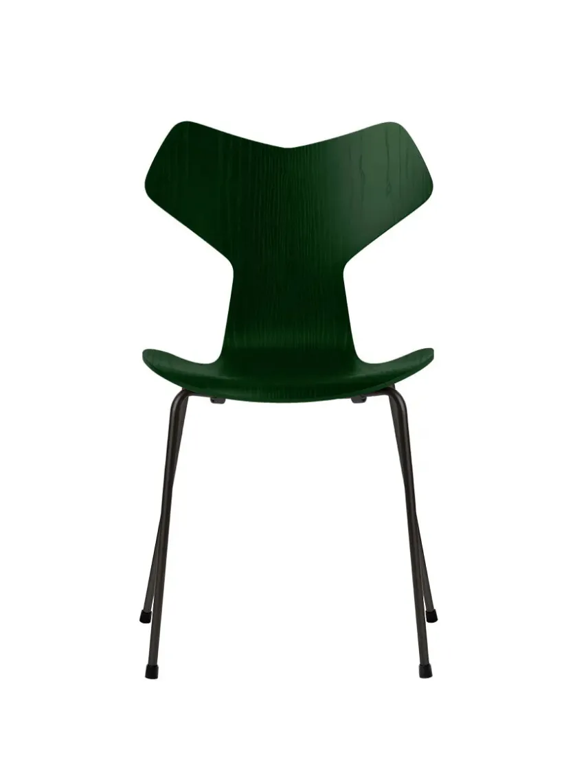 Fritz Hansen 3130 Grand Prix stol i farvet ask af Arne Jacobsen> Spisebordsstole
