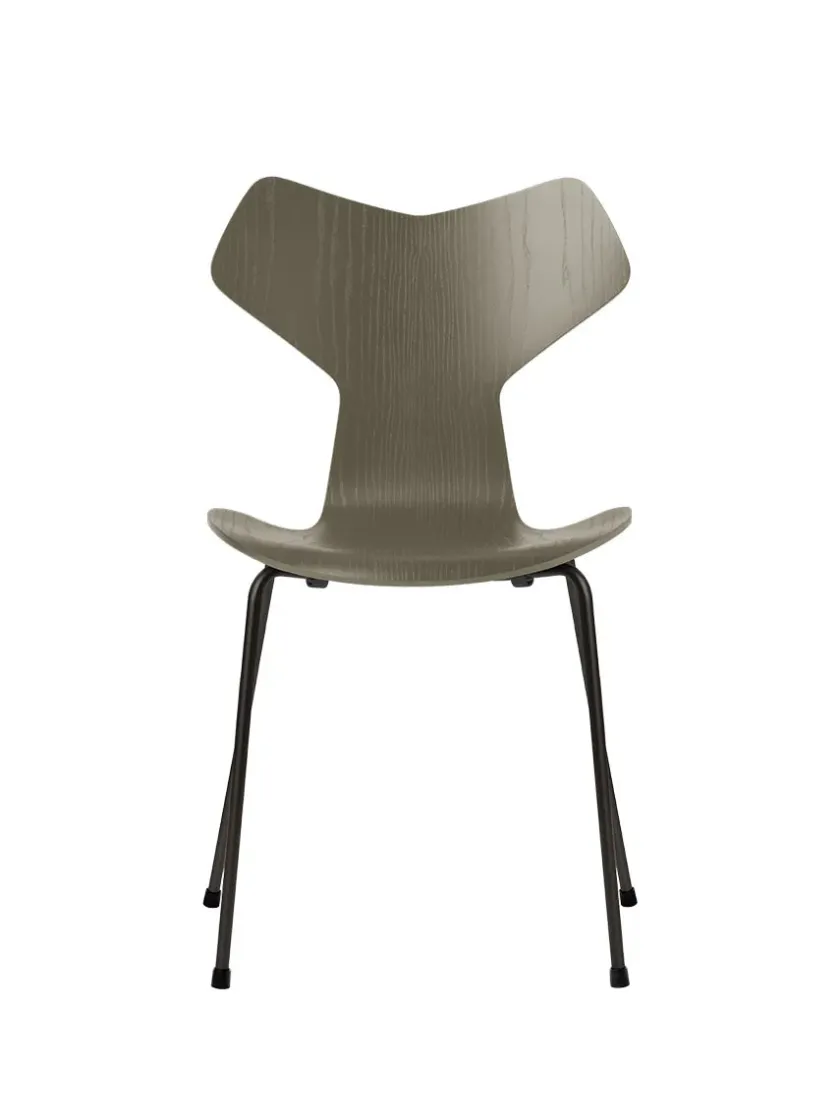 Fritz Hansen 3130 Grand Prix stol i farvet ask af Arne Jacobsen> Spisebordsstole