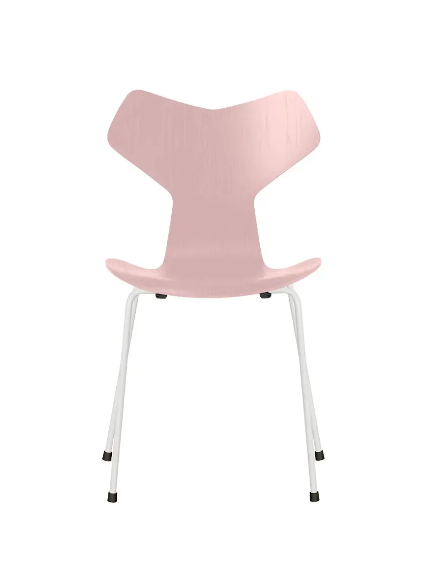 Fritz Hansen 3130 Grand Prix stol i farvet ask af Arne Jacobsen> Spisebordsstole
