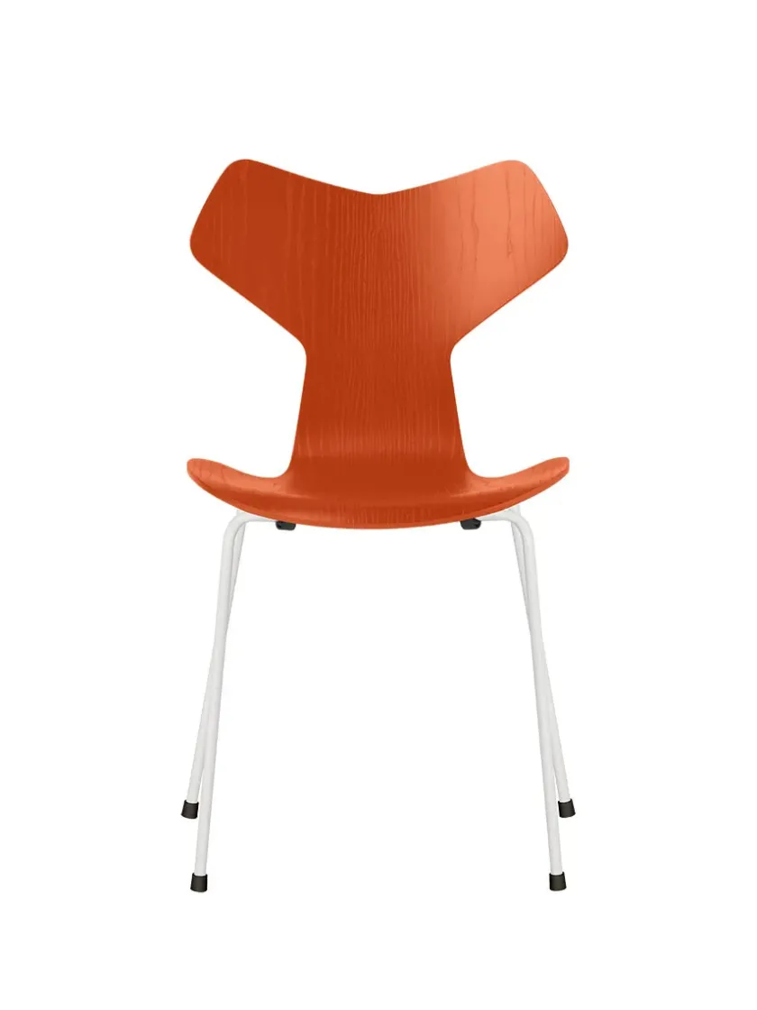 Fritz Hansen 3130 Grand Prix stol i farvet ask af Arne Jacobsen> Spisebordsstole