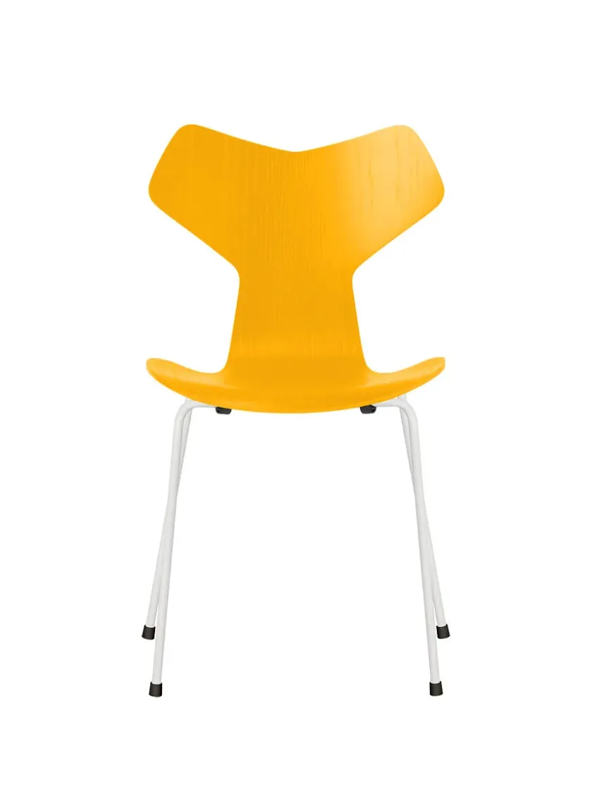 Fritz Hansen 3130 Grand Prix stol i farvet ask af Arne Jacobsen> Spisebordsstole