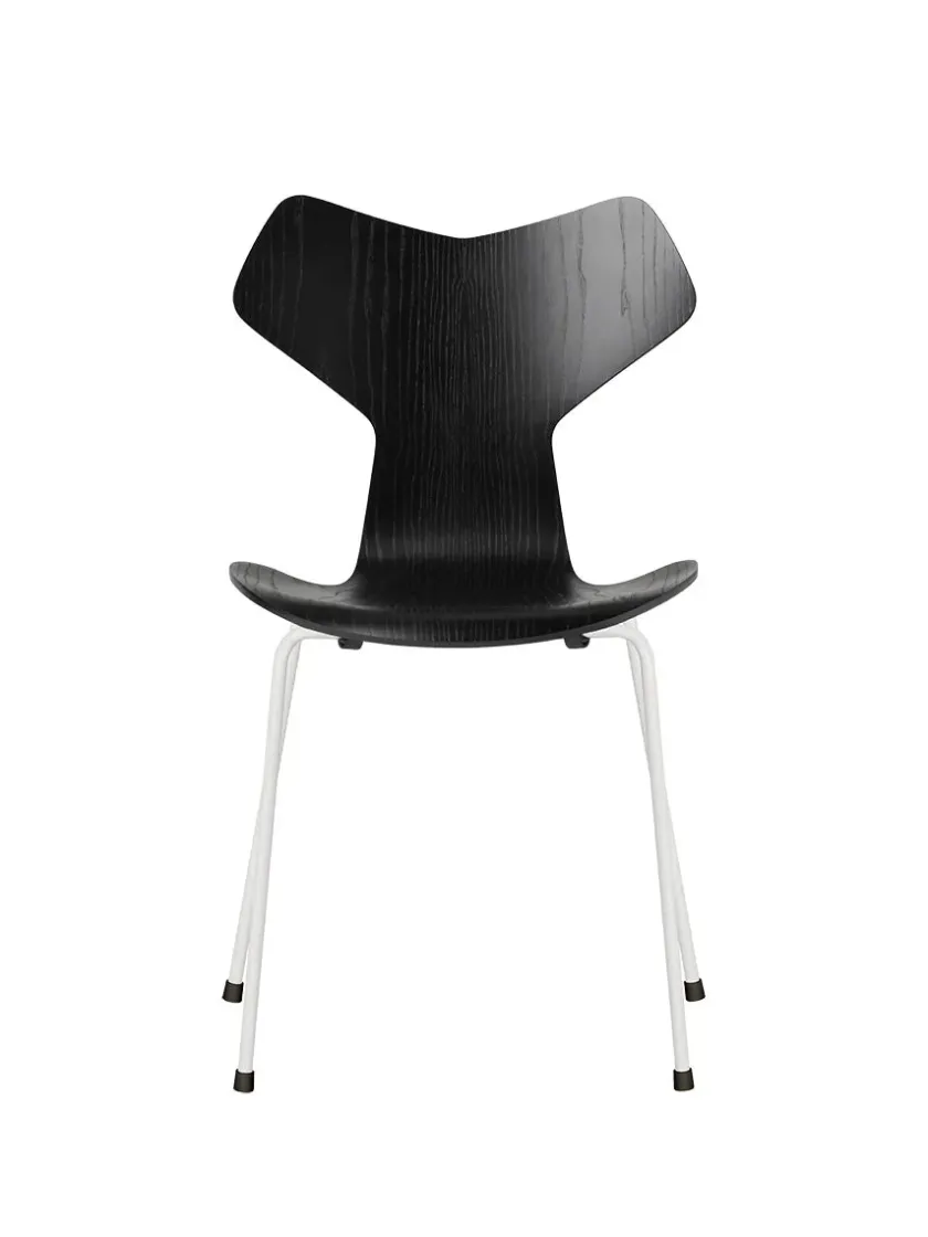 Fritz Hansen 3130 Grand Prix stol i farvet ask af Arne Jacobsen> Spisebordsstole