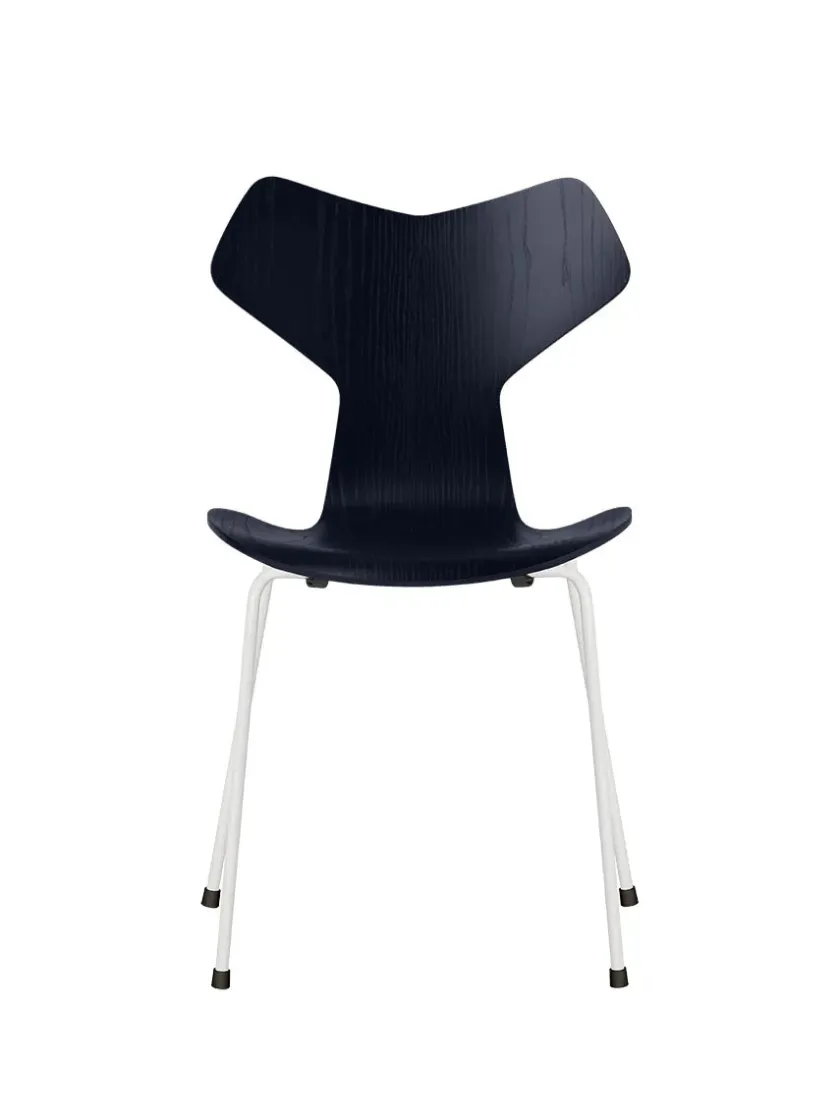 Fritz Hansen 3130 Grand Prix stol i farvet ask af Arne Jacobsen> Spisebordsstole