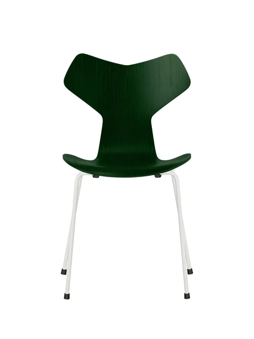 Fritz Hansen 3130 Grand Prix stol i farvet ask af Arne Jacobsen> Spisebordsstole