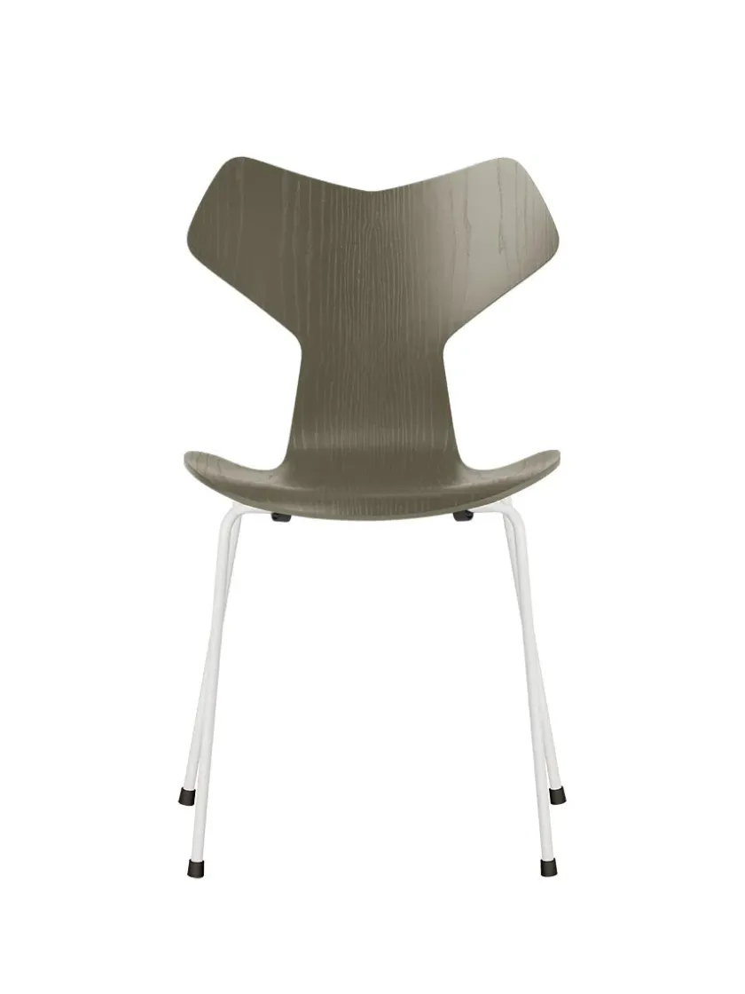 Fritz Hansen 3130 Grand Prix stol i farvet ask af Arne Jacobsen> Spisebordsstole