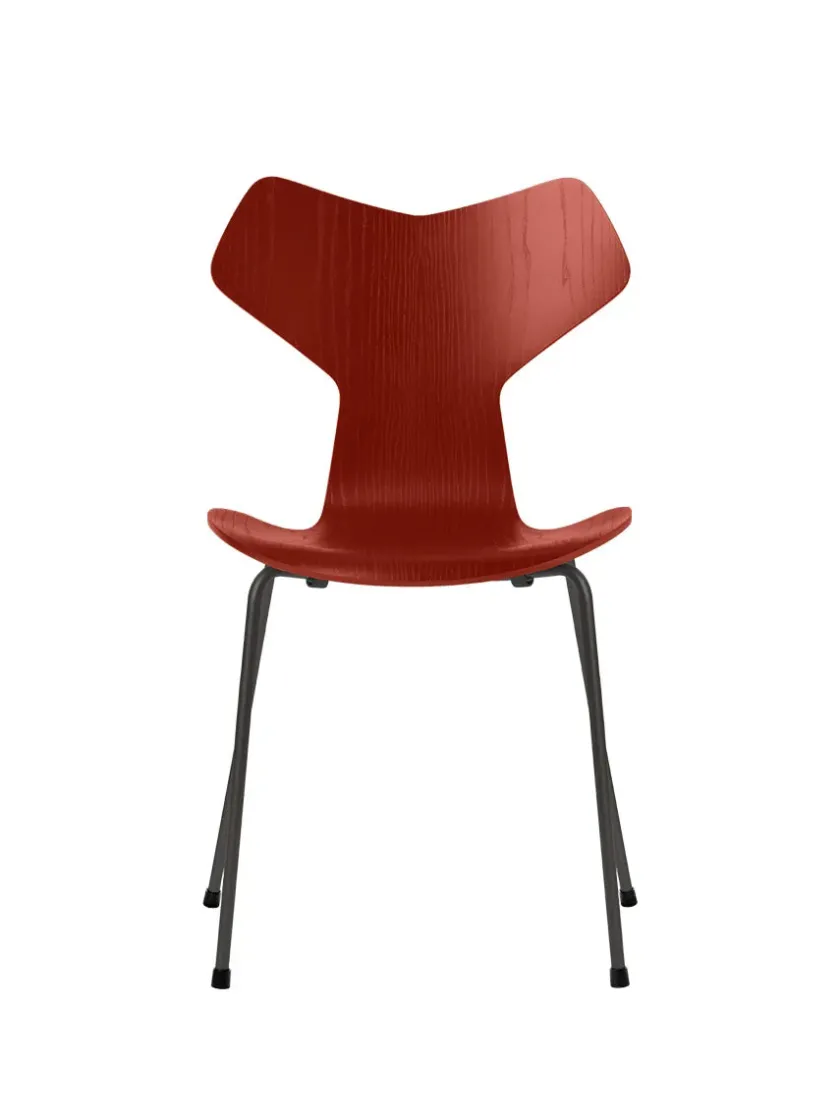 Fritz Hansen 3130 Grand Prix stol i farvet ask af Arne Jacobsen> Spisebordsstole