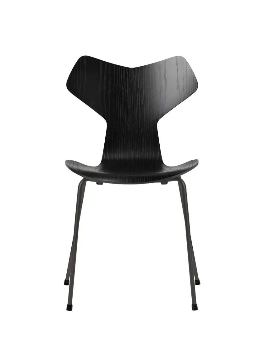Fritz Hansen 3130 Grand Prix stol i farvet ask af Arne Jacobsen> Spisebordsstole
