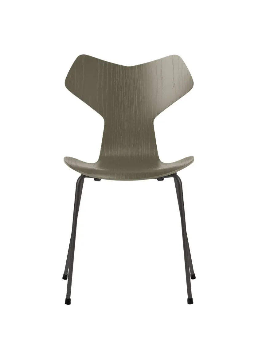 Fritz Hansen 3130 Grand Prix stol i farvet ask af Arne Jacobsen> Spisebordsstole
