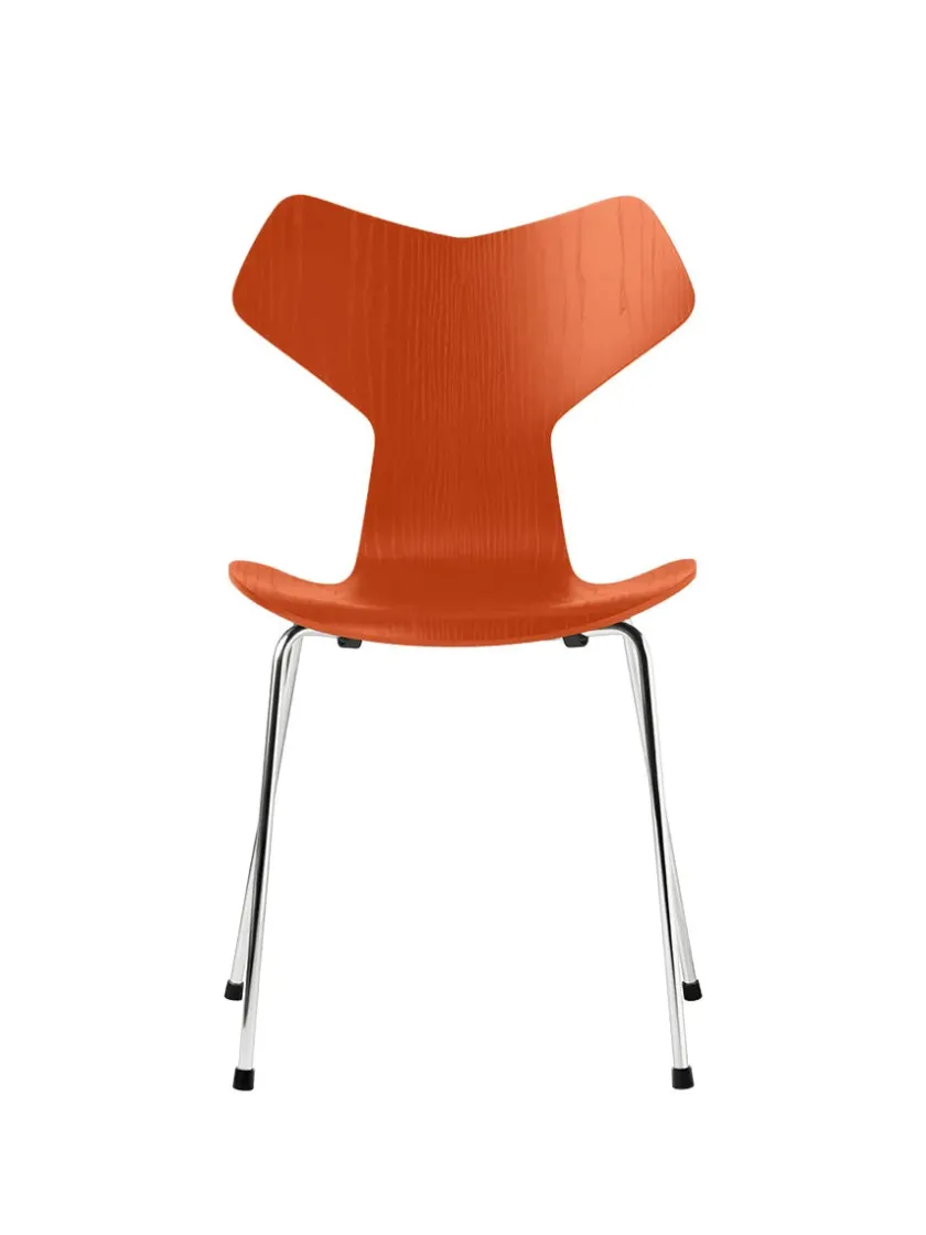 Fritz Hansen 3130 Grand Prix stol i farvet ask af Arne Jacobsen> Spisebordsstole