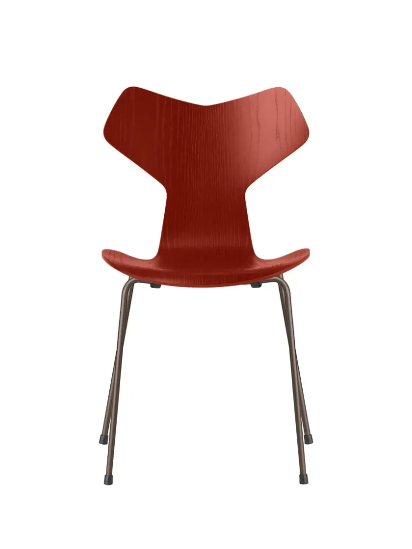 Fritz Hansen 3130 Grand Prix stol i farvet ask af Arne Jacobsen> Spisebordsstole