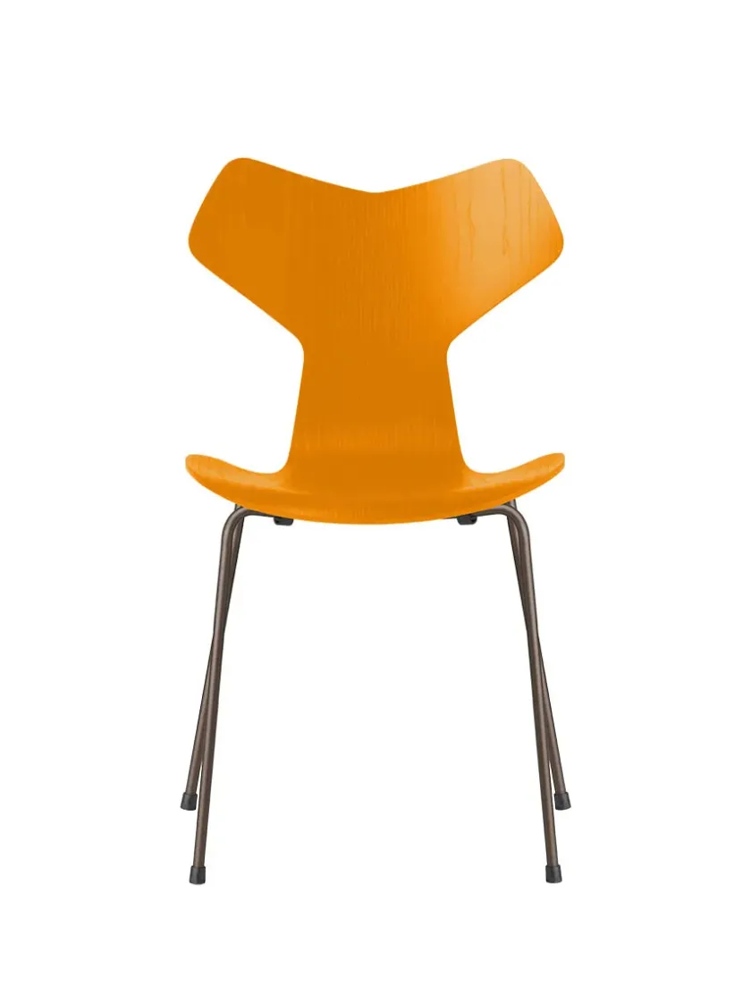 Fritz Hansen 3130 Grand Prix stol i farvet ask af Arne Jacobsen> Spisebordsstole