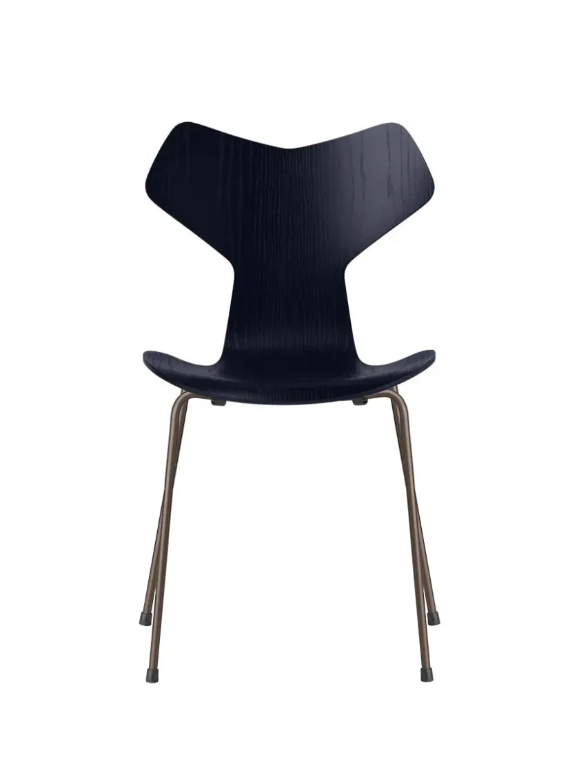 Fritz Hansen 3130 Grand Prix stol i farvet ask af Arne Jacobsen> Spisebordsstole