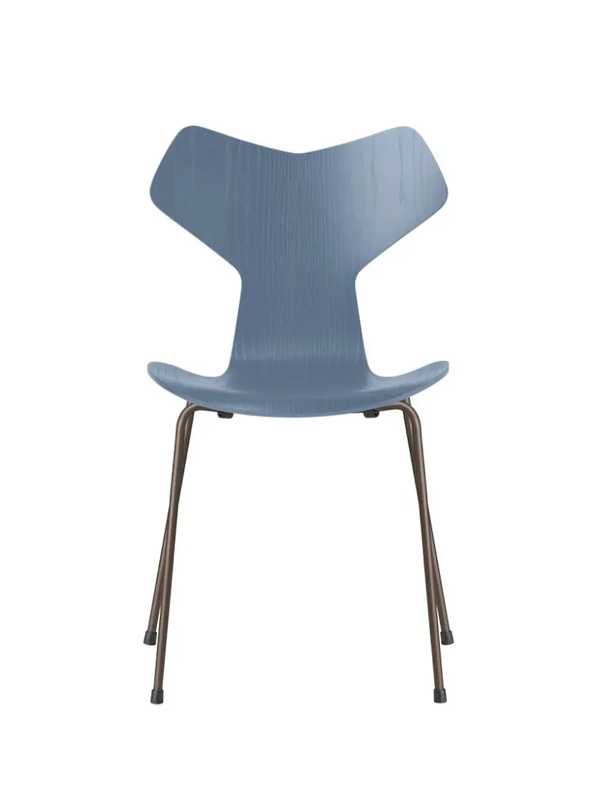 Fritz Hansen 3130 Grand Prix stol i farvet ask af Arne Jacobsen> Spisebordsstole