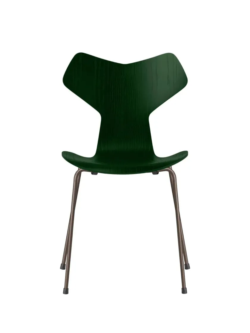 Fritz Hansen 3130 Grand Prix stol i farvet ask af Arne Jacobsen> Spisebordsstole