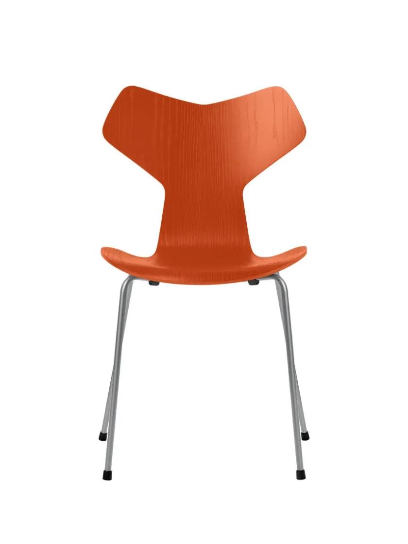 Fritz Hansen 3130 Grand Prix stol i farvet ask af Arne Jacobsen> Spisebordsstole