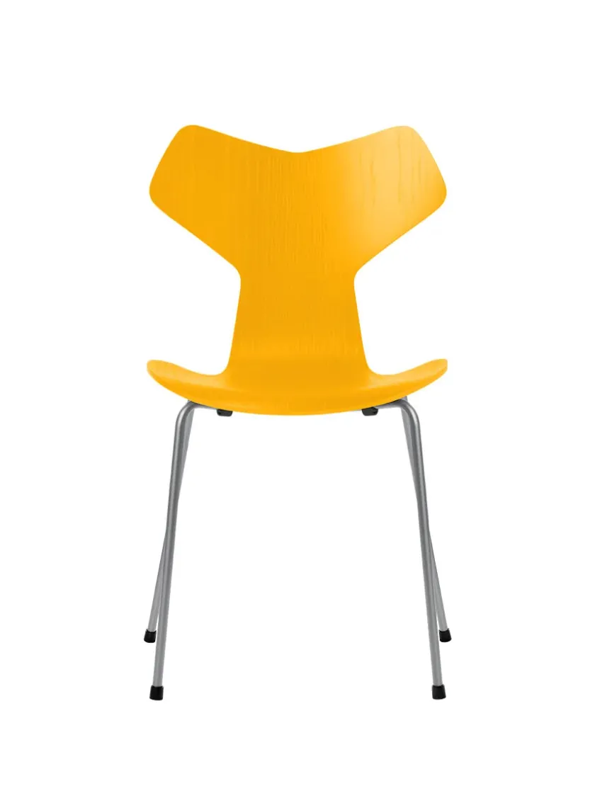 Fritz Hansen 3130 Grand Prix stol i farvet ask af Arne Jacobsen> Spisebordsstole