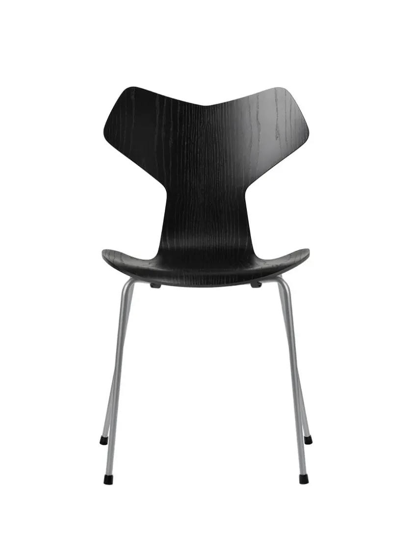 Fritz Hansen 3130 Grand Prix stol i farvet ask af Arne Jacobsen> Spisebordsstole