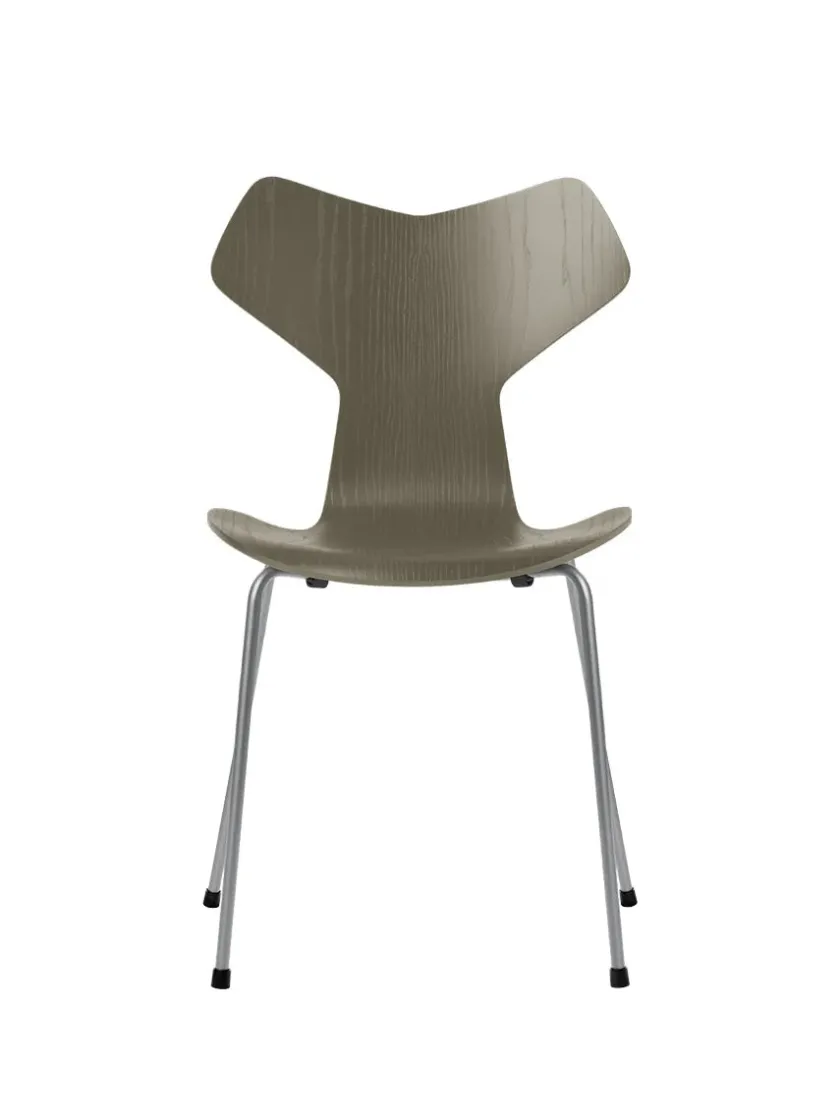 Fritz Hansen 3130 Grand Prix stol i farvet ask af Arne Jacobsen> Spisebordsstole
