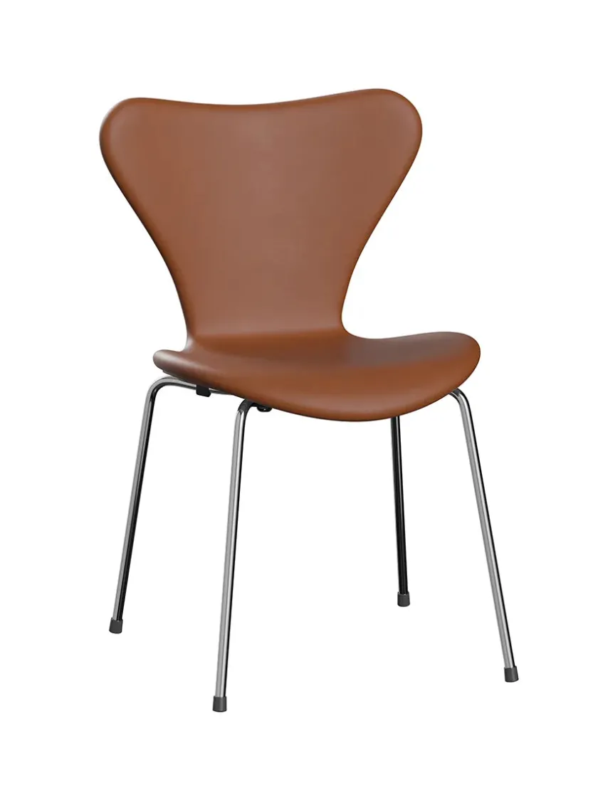 Fritz Hansen 3107 Serie 7, fuldpolstret af Arne Jacobsen> Spisebordsstole