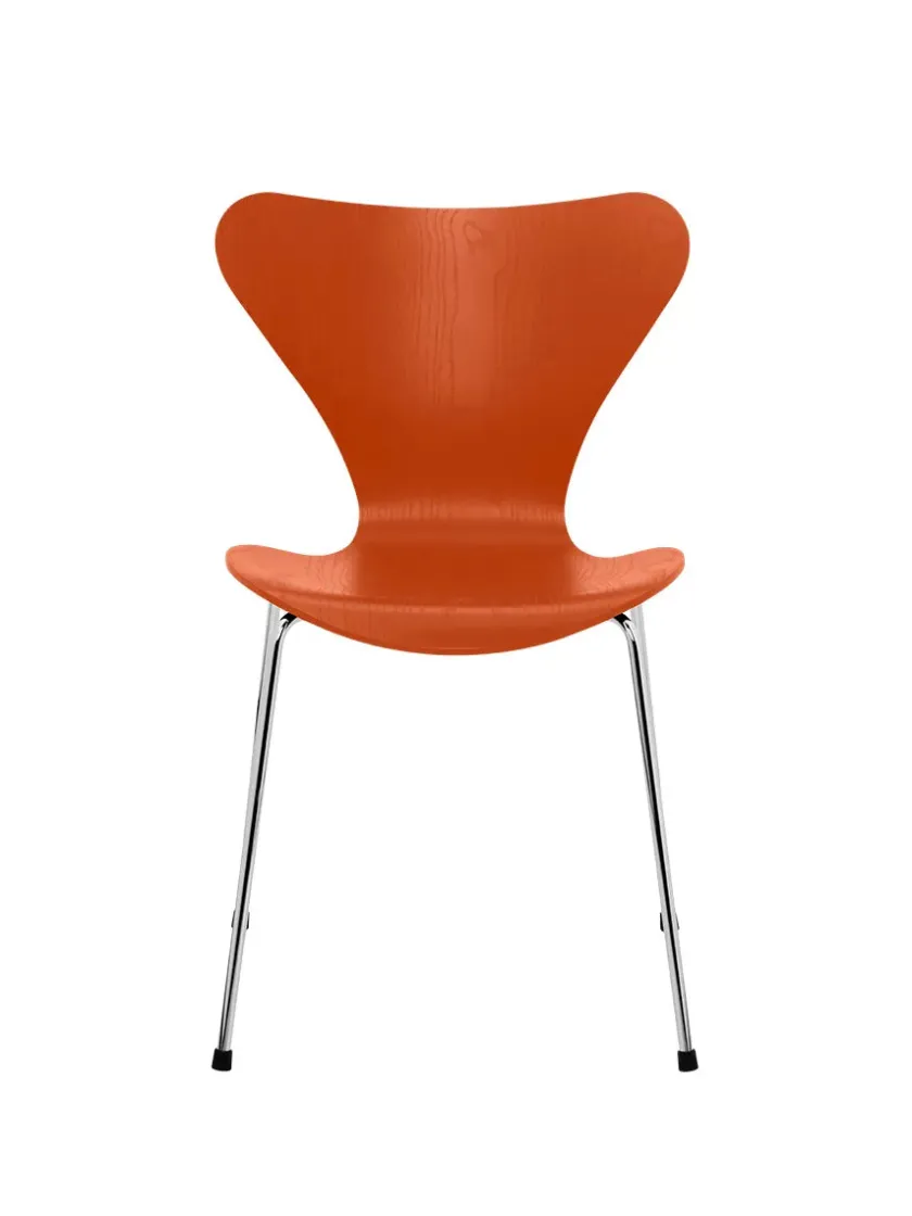 Fritz Hansen 3107 Serie 7 stol i farvet ask af Arne Jacobsen> Spisebordsstole