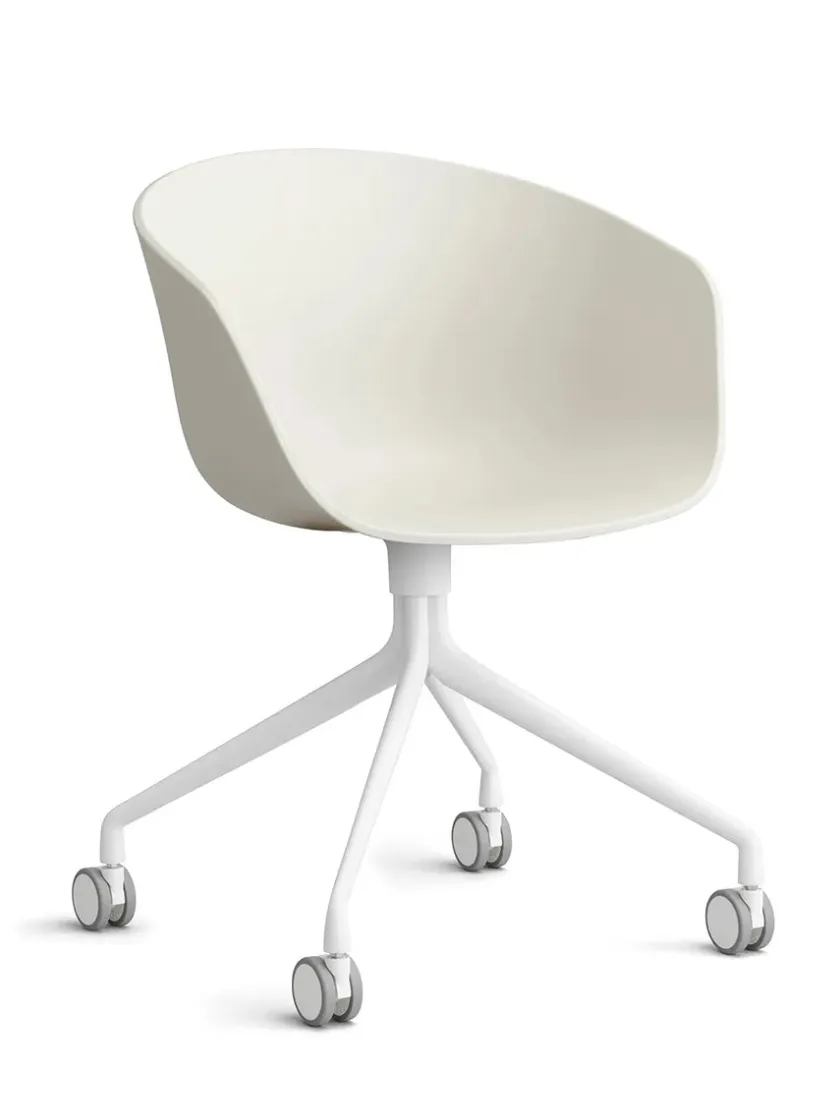 HAY About a Chair AAC52 Forsidepolstret, hvid skal fra> Kontorstole