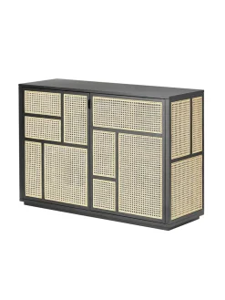 Design House Stockholm Air Sideboard, black/cane fra> Skænke