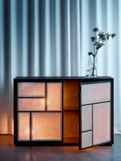 Design House Stockholm Air Sideboard, black/cane fra> Skænke