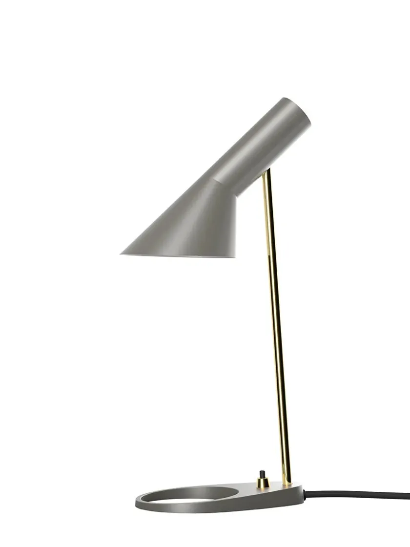 Louis Poulsen AJ Mini Table Lamp, grey/brass af Arne Jacobsen> Spots