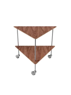 Fritz Hansen AJ Trolley, valnød af Arne Jacobsen> Rulleborde/Barvogn