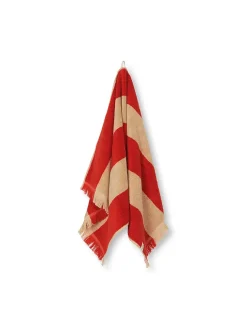 Ferm Living Alee Bath Towel, light camel/red fra><noscript><img width=