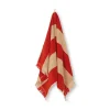 Ferm Living Alee Hand Towel, light camel/red fra> Badeværelsestekstiler