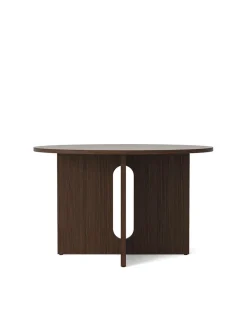 Audo Copenhagen Androgyne Dining Table Ø120 dark stained oak, sand sten fra><noscript><img width=