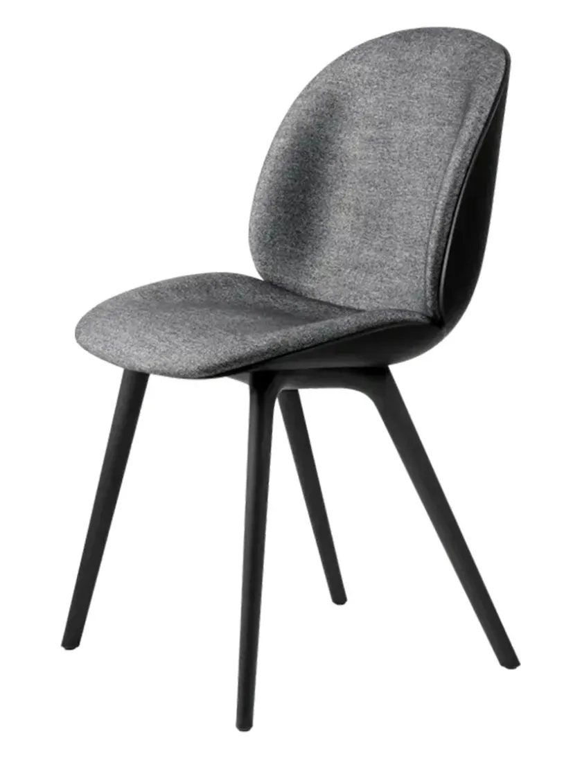 GUBI Beetle Chair, forsidepolstret, sort skal fra> Spisebordsstole