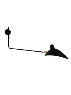 Editions Serge Mouille Big Wall Lamp w/1 Rotating Straight Arm af Serge Mouille> Væglamper|Spots