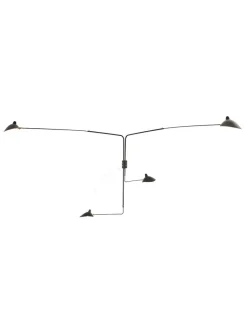 Editions Serge Mouille Big Wall Lamp w/4 Rotating Straight Arms af Serge Mouille> Væglamper|Spots