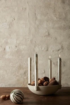 Ferm Living Bowl Candle Holder Ceramic, Large fra> Lysestager