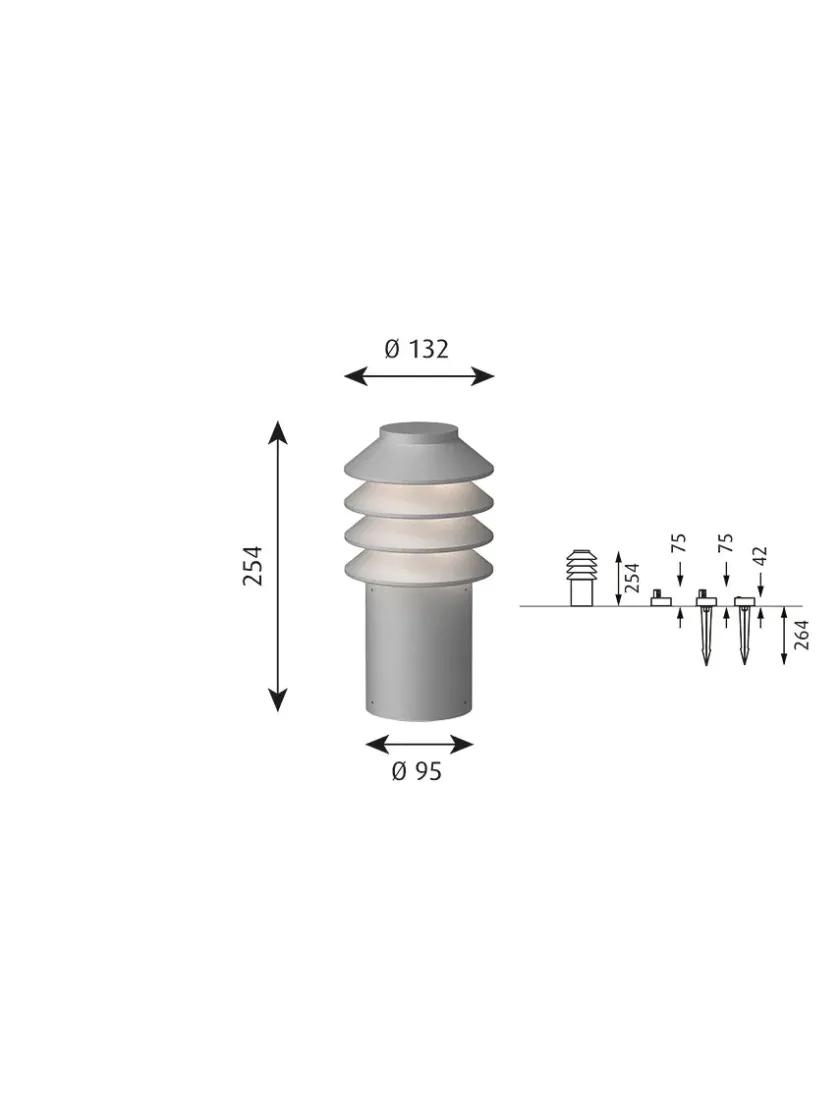 Louis Poulsen Bysted Garden Aluminium, Lav fra> Udendørslamper|Spots