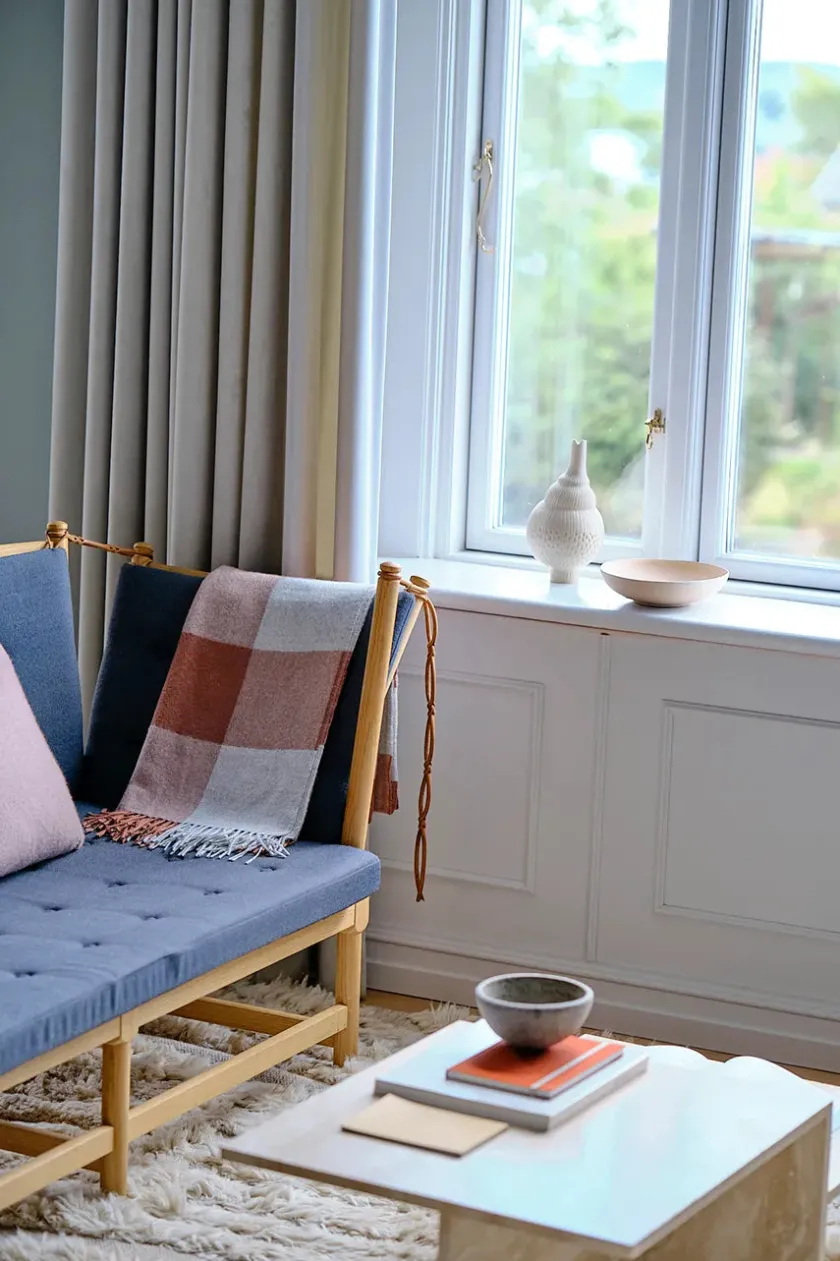 Silkeborg Uldspinderi Caracas Plaid, caramel fra> Puder Og Plaider