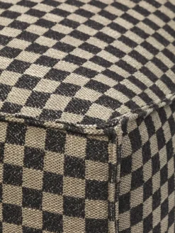 Ferm Living Catena Pouf L501 Check, sand/black fra> Puffer|Sofaer