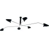 Editions Serge Mouille Ceiling Lamp w/6 Rotating Arms af Serge Mouille> Spots