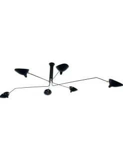 Editions Serge Mouille Ceiling Lamp w/6 Rotating Arms af Serge Mouille> Spots