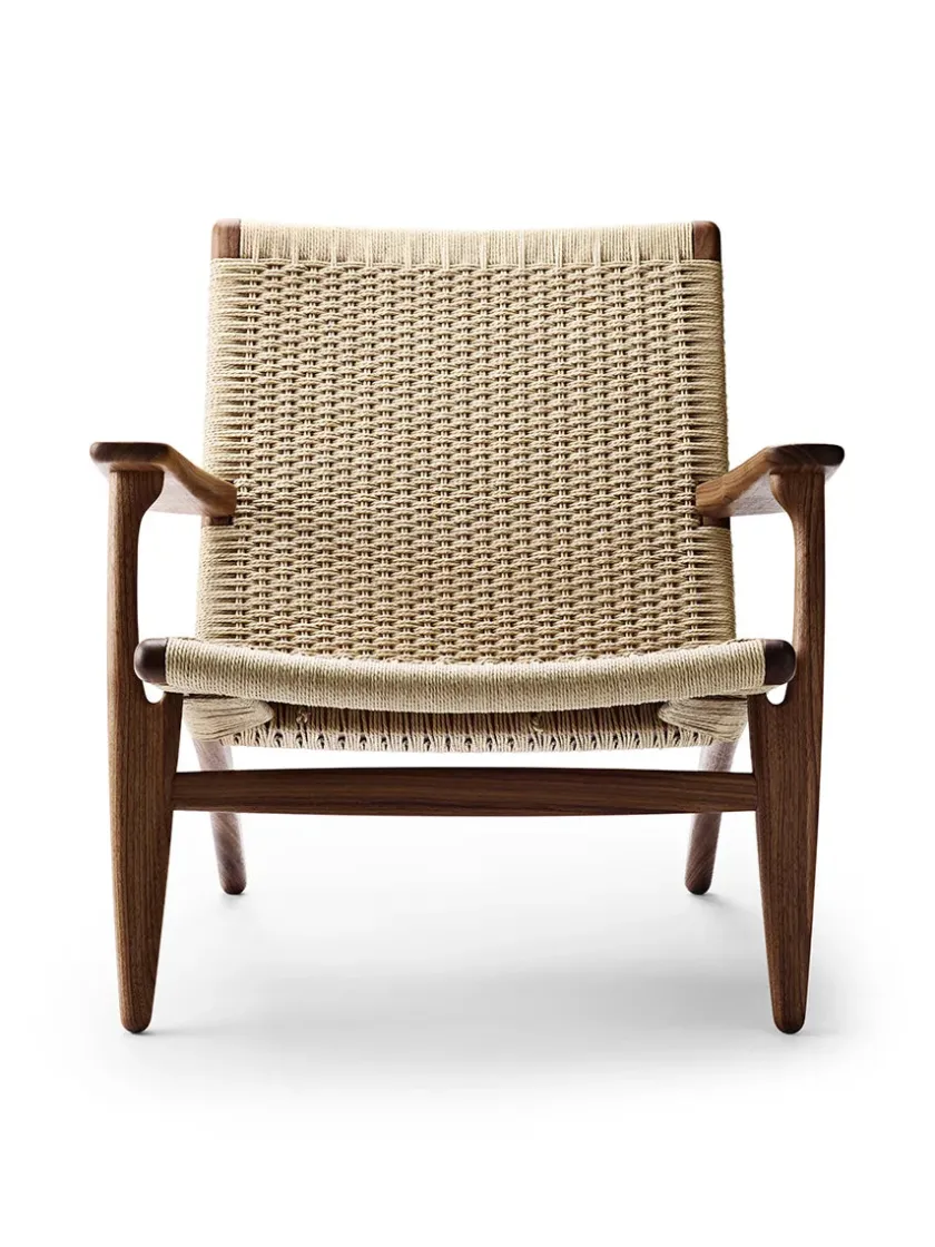 Carl Hansen & Søn CH25 Loungestol, eg sortmalet med naturflet af Hans J. Wegner> Loungestole|Lænestole
