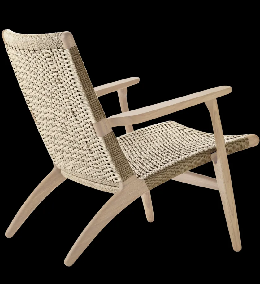 Carl Hansen & Søn CH25 Loungestol, eg sortmalet med naturflet af Hans J. Wegner> Loungestole|Lænestole