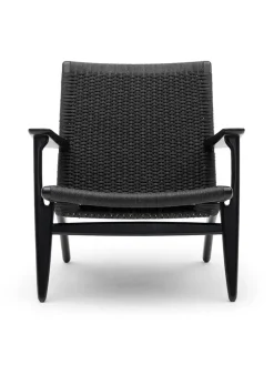 Carl Hansen & Søn CH25 Loungestol, eg sortmalet med naturflet af Hans J. Wegner><noscript><img width=
