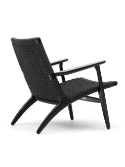 Carl Hansen & Søn CH25 Loungestol, eg sortmalet med sort flet af Hans J. Wegner><noscript><img width=